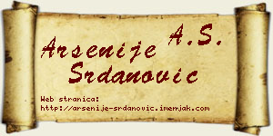 Arsenije Srdanović vizit kartica